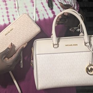 Michael Kors Cream Handbag and Wallet Set-Sold